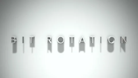 Bit rotation 3D title animation white text on a white background Stock Footage 299369297