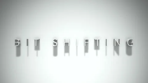 Bit shifting 3D title animation white text on a white background Stock Footage 299369309
