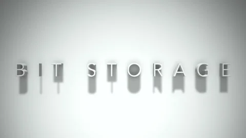 Bit storage 3D title animation with shadows on a white background Stock Footage 297015933