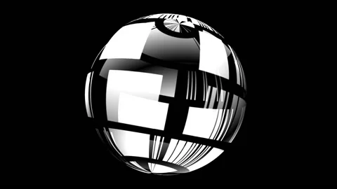 Bit stream digital pixels on rotating sphere Stock Footage 195957542