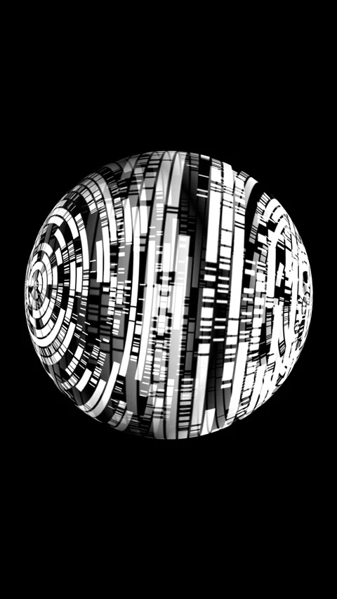 Bit stream digital pixels on rotating sphere vertical video Stock Footage 271682621