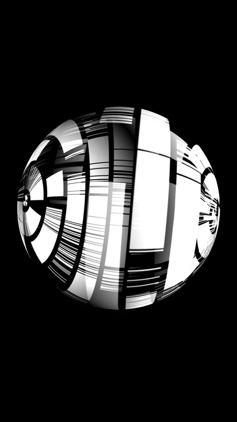 Bit stream digital pixels on rotating sphere vertical video Stock Footage 271682633