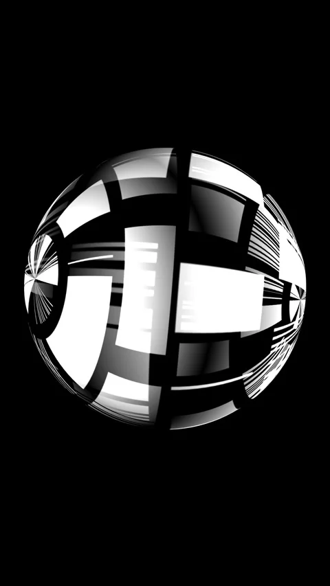 Bit stream digital pixels on rotating sphere vertical video Stock Footage 271682721