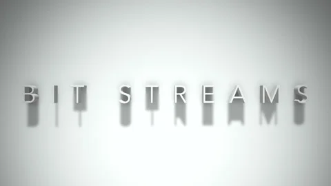 Bit streams 3D title animation with shadows on a white background Stock Footage 297015945