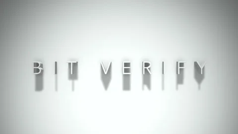 Bit verify 3D title animation with shadows on a white background Stock Footage 297514693