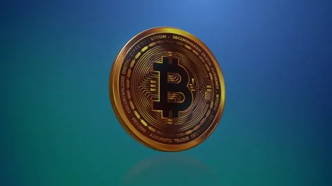 Bitcoin 360 Rotate Blue Video stock 172339396