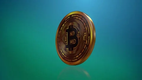 Bitcoin 360 Rotate Green Video stock 172339397