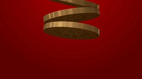 Bitcoin 3D Stock Footage 102477889