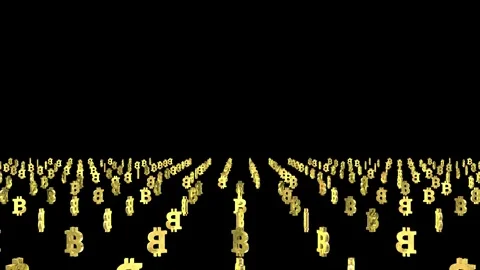 Bitcoin 3d gold symbol particle. Stock-Footage 344095424