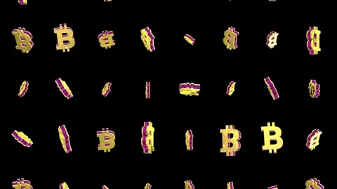 Bitcoin 3d gold symbol particle. Video stock 344095462
