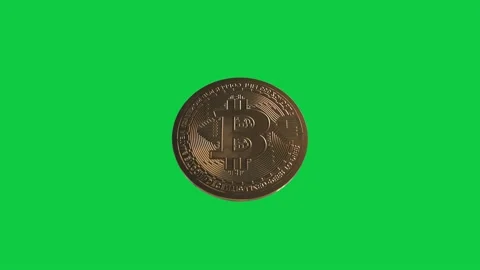 Bitcoin 3d on green screen, crypto currency Stock Footage 181399277