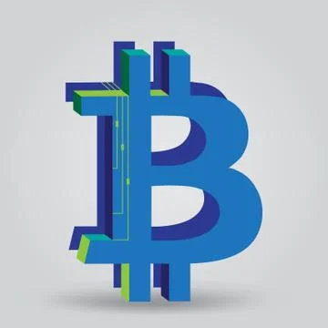 Bitcoin 3D Stock Illustration