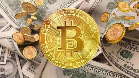 Bitcoin 3d illustration Design Illustrazione stock