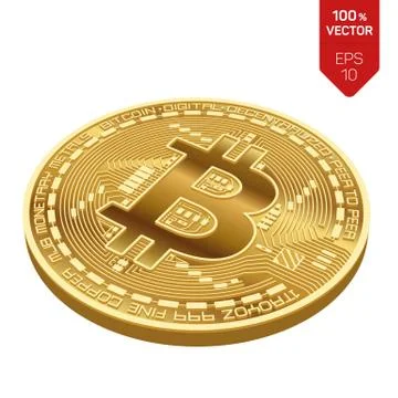 Bitcoin. 3D isometric Physical bit coin. Digital currency. Cryptocurrency. Go Stock Illustration