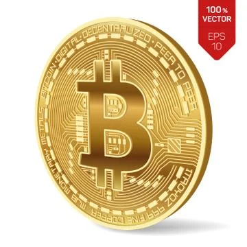 Bitcoin. 3D isometric Physical bit coin. Digital currency. Cryptocurrency. Go Illustrazione stock