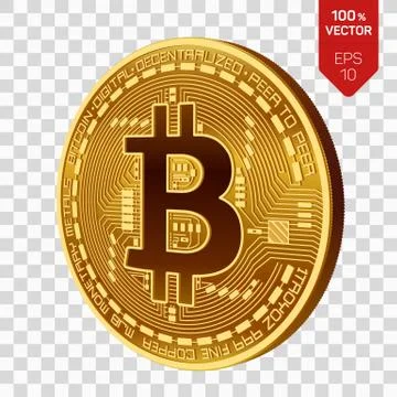 Bitcoin. 3D isometric Physical bit coin. Digital currency. Cryptocurrency. Go Stock Illustration