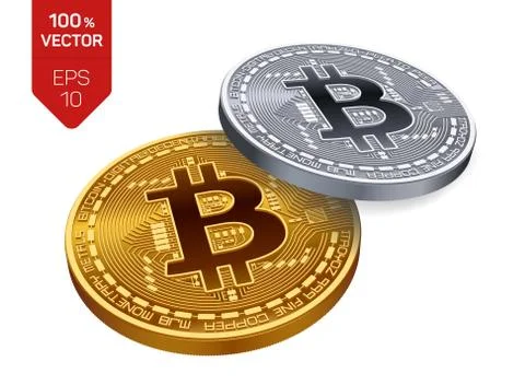 Bitcoin. 3D isometric Physical bit coin. Digital currency. Cryptocurrency. Go Stock Illustration