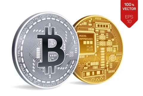 Bitcoin. 3D isometric Physical bit coin. Digital currency. Cryptocurrency. Go Stock Illustration