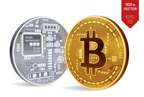 Bitcoin. 3D isometric Physical bit coin. Digital currency. Cryptocurrency. Go Stock Illustration