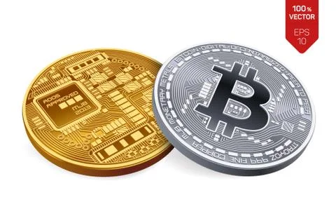 Bitcoin. 3D isometric Physical bit coin. Digital currency. Cryptocurrency. Go Stock Illustration