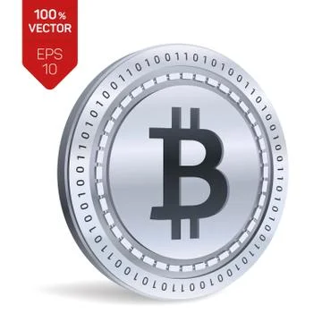 Bitcoin. 3D isometric Physical bit coin. Digital currency. Cryptocurrency. Si Stock Illustration