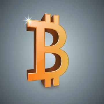 Bitcoin 3d realistic icon. Stock Illustration