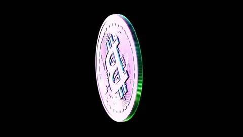 Bitcoin 3d render, seamless horisontal loop video Stock Footage 234879590