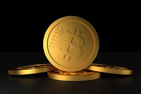 Bitcoin. 3D rendering. Stock Illustration