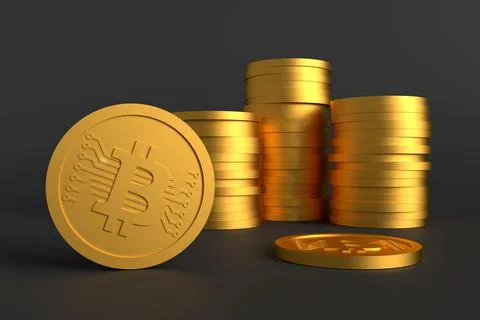 Bitcoin. 3D rendering. Stock Illustration