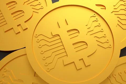 Bitcoin. 3D rendering. Stock Illustration