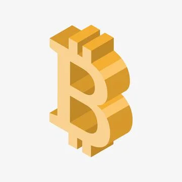 Bitcoin 3D style vector illustration. BTC symbol Illustrazione stock
