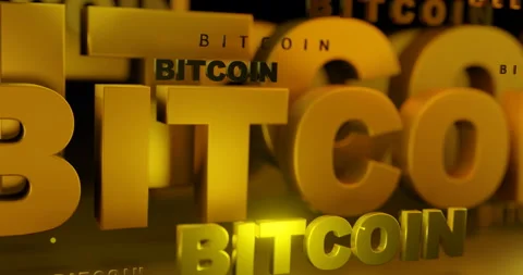 BITCOIN 3D TEXT,  The Word BITCOIN (Crypto currency) Typography Background Arts  Stock Footage 170387274