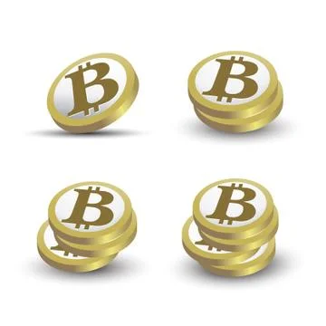 Bitcoin 3D vector icon Illustrazione stock