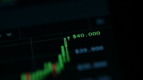 Bitcoin at 40.000$ Stock Footage 146194296