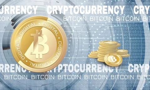 Bitcoin on abstract background Stockillustratie