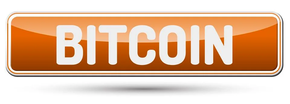 BITCOIN - Abstract beautiful button with text. Stock Illustration