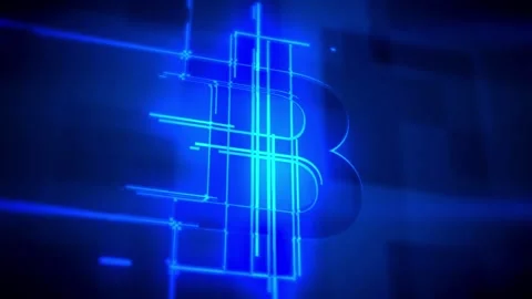 Bitcoin Abstract computer background. The universe and space design innovation Video stock 336442754