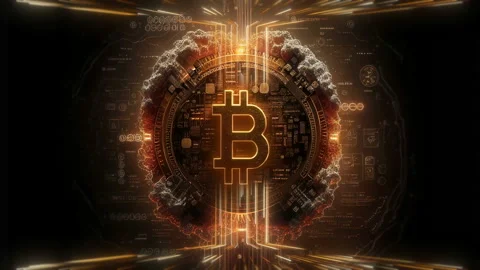 Bitcoin abstract symbol as vault cryptocurrency video Vídeos de archivo 231255200