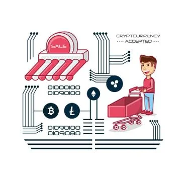 Bitcoin accepted design 스톡 일러스트