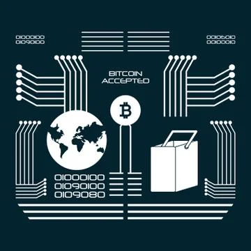 Bitcoin accepted design 스톡 일러스트