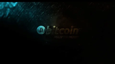 Bitcoin Accepted Here 4K logo Reveal Stock Footage 127427274