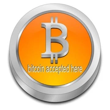 Bitcoin accepted here button - 3D illustration Stock Illustration