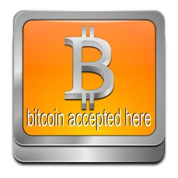 Bitcoin accepted here button Illustrazione stock