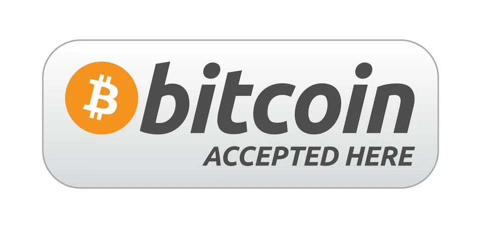 Bitcoin accepted here Stock Illustration