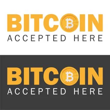 Bitcoin accepted sticker icon banner with text bitcoind accepted here Stock-Illustration