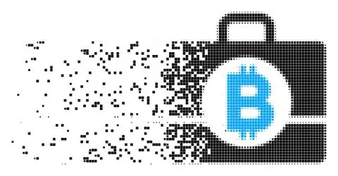 Bitcoin Accounting Case Damaged Pixel Icon Stock Illustration