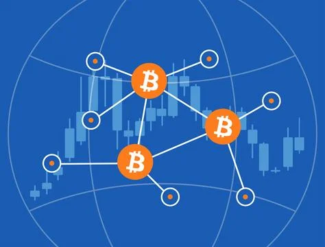 Bitcoin adoption drives global user trust with nodes and lightning network Stock Illustration
