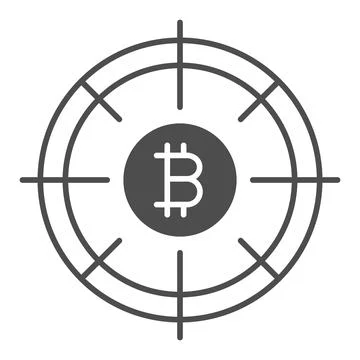 Bitcoin aim solid icon, cryptocurrency concept, BTC target vector sign on white イラスト素材