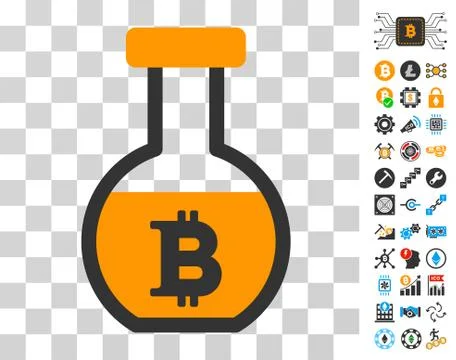 Bitcoin Alchemy Icon with Bonus Stock Illustration