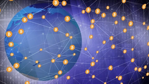 Bitcoin and binary code animation unlocking potential of digital money Stock Footage 254490777